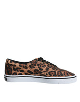 Dolce & Gabbana Brown Leopard Logo Print Cotton Sneakers Shoes -   -  Dolce & Gabbana.